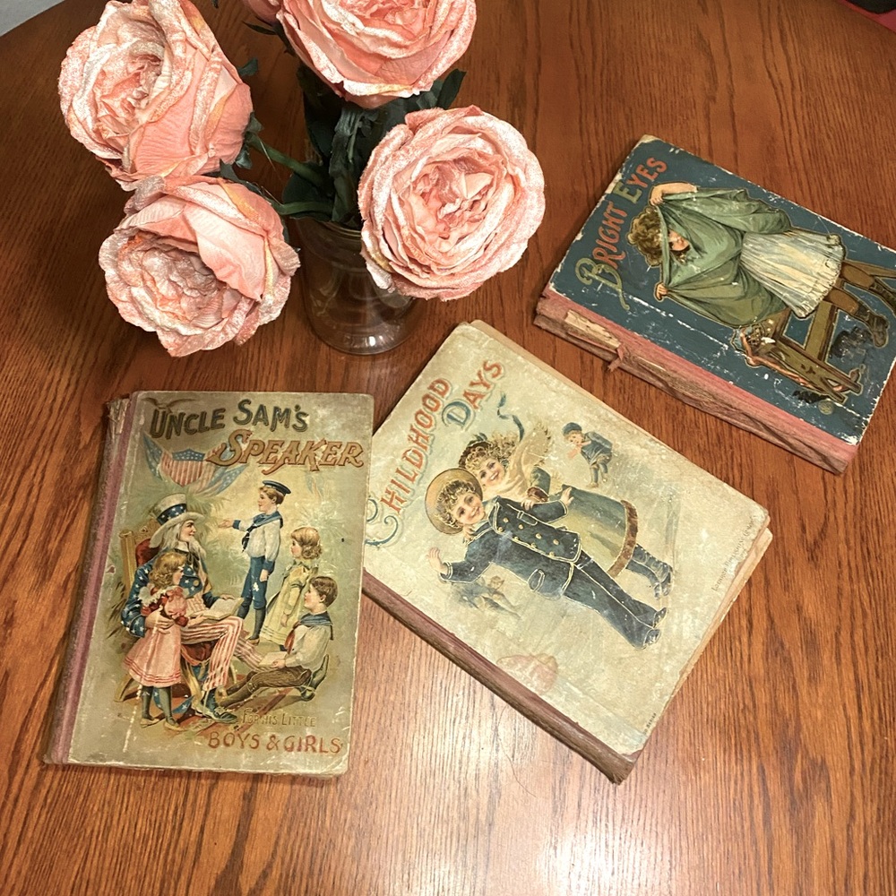 Lot of 3 Antique Children’s Books 1898-1902 Lothrop & Donohue gorgeous Graphics